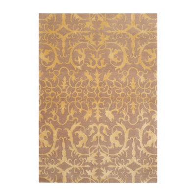 Tapis oriental tibétain floral en laine et en soie noué à la main 4 x 6 po