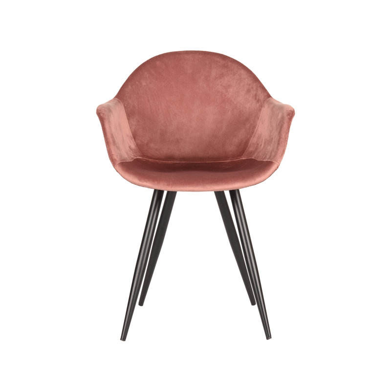 Feather 49cm H Velvet Upholstered Armchair, Old Pink