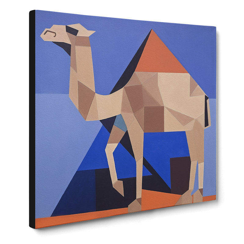 Camel Suprematism - Wrapped Canvas - Framed Print, 50cm H x 50cm W x 3cm D