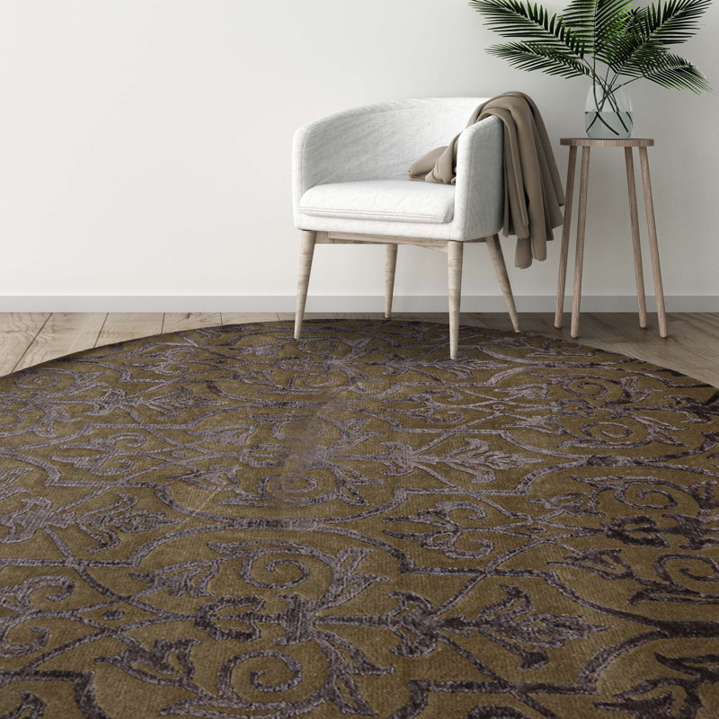 Floral Area Rug, Round 7'