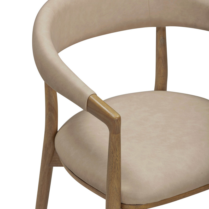 Chaise en cuir taupe Longwell
