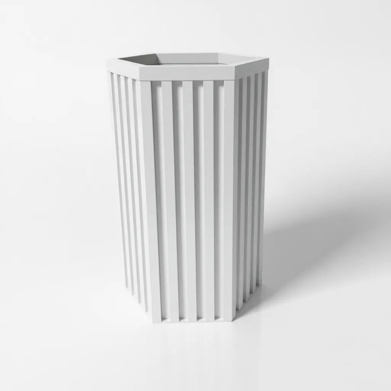 Pot à fleurs Hexagon Colonne, Blanc, H 22,25 po x l 11,75 po x P 13,5 po