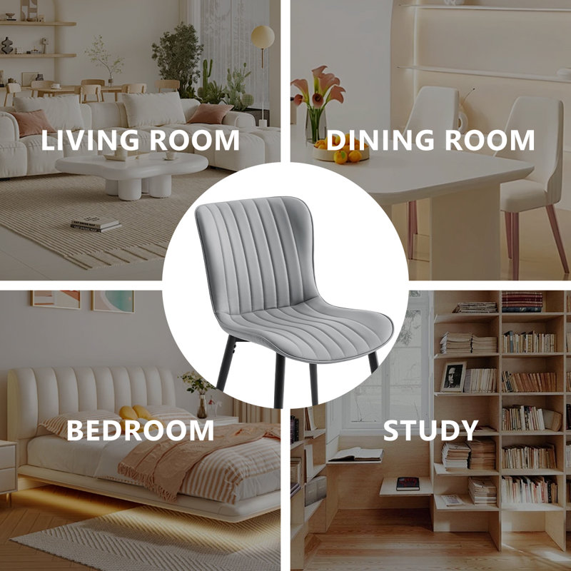 Modern Dining Chairs, PU Leather Kitchen Side Chairs With Sturdy Metal Legs & Non-Slip Feet Perfect For Dining Room, Restaurant, Cafe