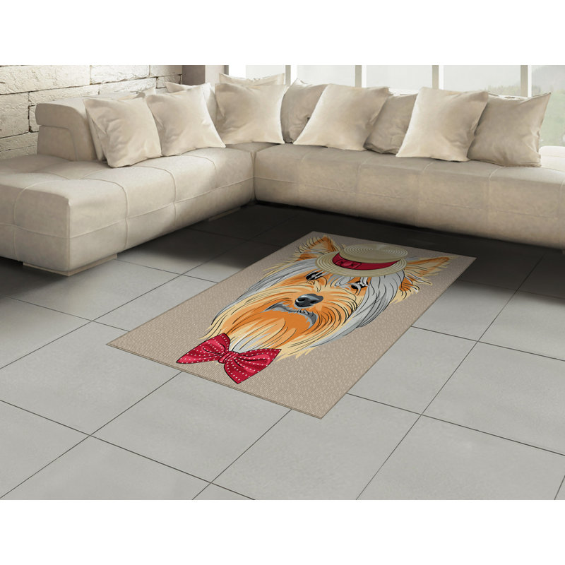 Yorkie High Density Long Fiber Poly Threads Decorative Area Rug Carpet, Rectangle 4' x 5'8"