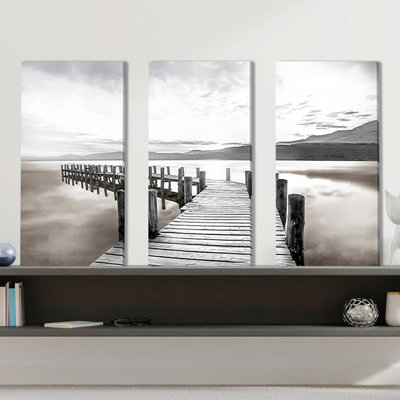 " Misty Morning Dock " 3 - Pieces