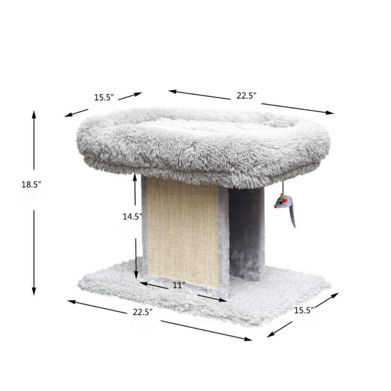 Catry 18.5" Cat Tree with Scratching Post and Mouse Toy