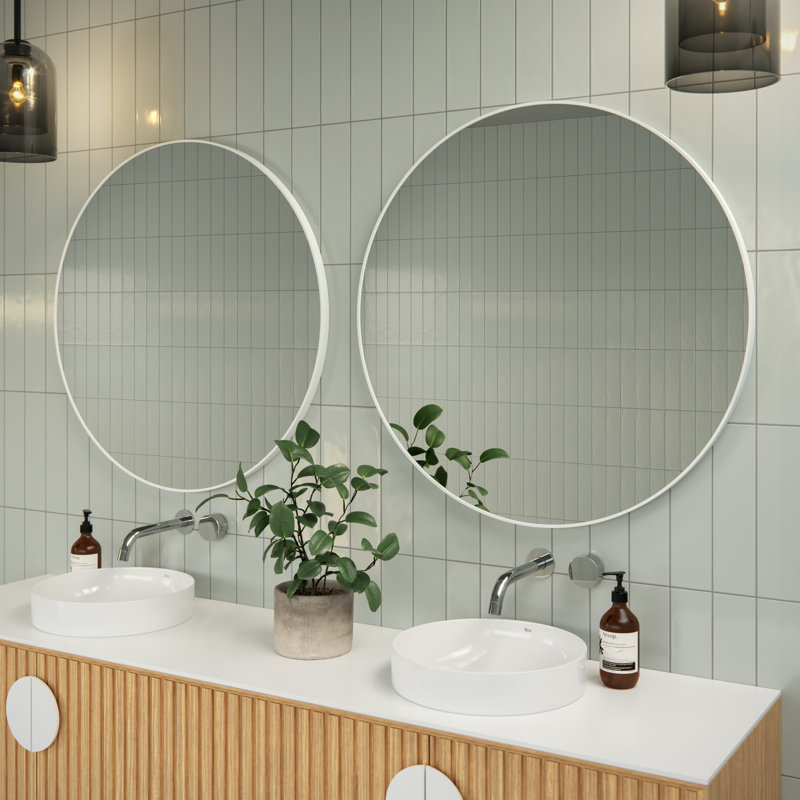 Modern & Contemporary Bathroom/Vanity Mirror, 32" x 32", White