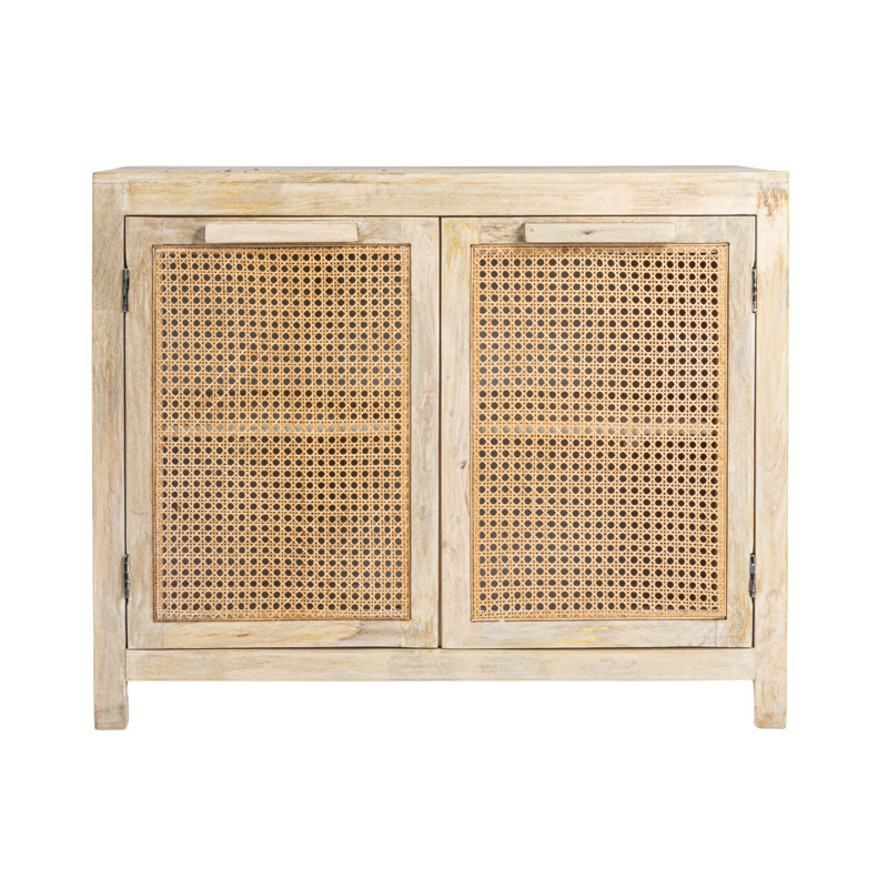 Armoire 2 portes avec 2 tablettes Rowan, Naturel