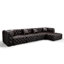 Ensemble de canapé moderne 134,4 po, canapé modulaire rembourré en similicuir 4 places avec conception touffetée à la main pure, 1 repose-pieds et 4 coussins, combinaison multiple pour le salon