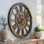 Wall Clock 36" Round Oversized for Living Room decor with Real Moving Gears America Collection-87147387