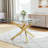 Modern Glass Dining Table Set For 4, 50" Rectangular Tempered Glass Dining Table With Velvet Upholstered Seats-116067013-116067011