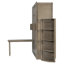 Lit escamotable double rotatif avec bureau et deux tablettes à 3 niveaux, rangement mural caché, bureau à domicile peu encombrant, gris-868120768