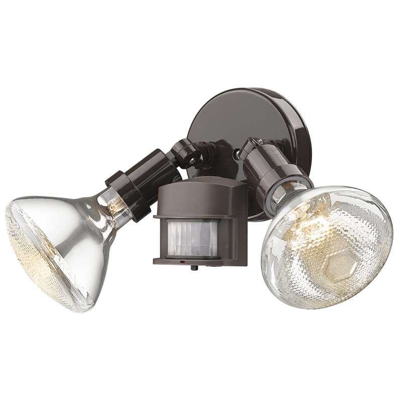 Cosner Outdoor Security Flood Light with Motion Sensor, Architectural Bronze