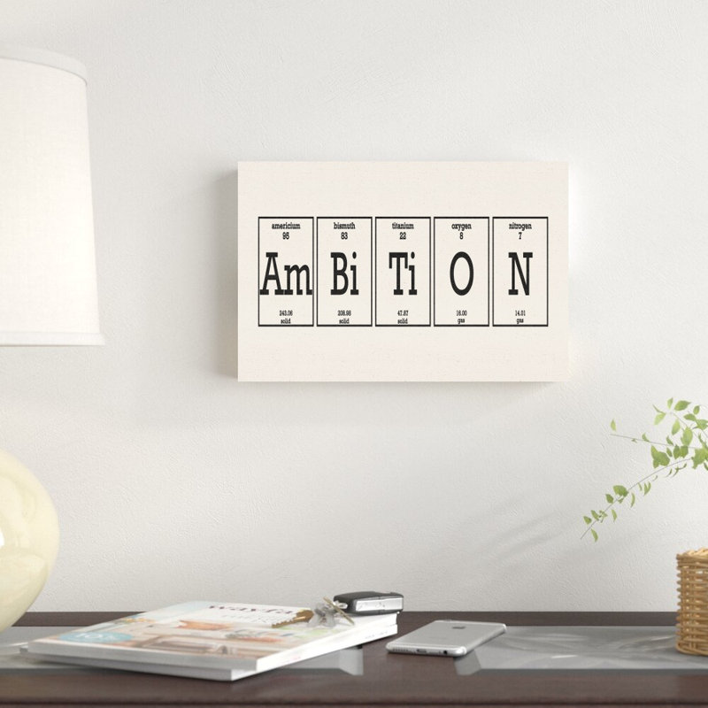Ambition - reproduction d'art textuel sur toile tendue, H 8 po x l 12 po