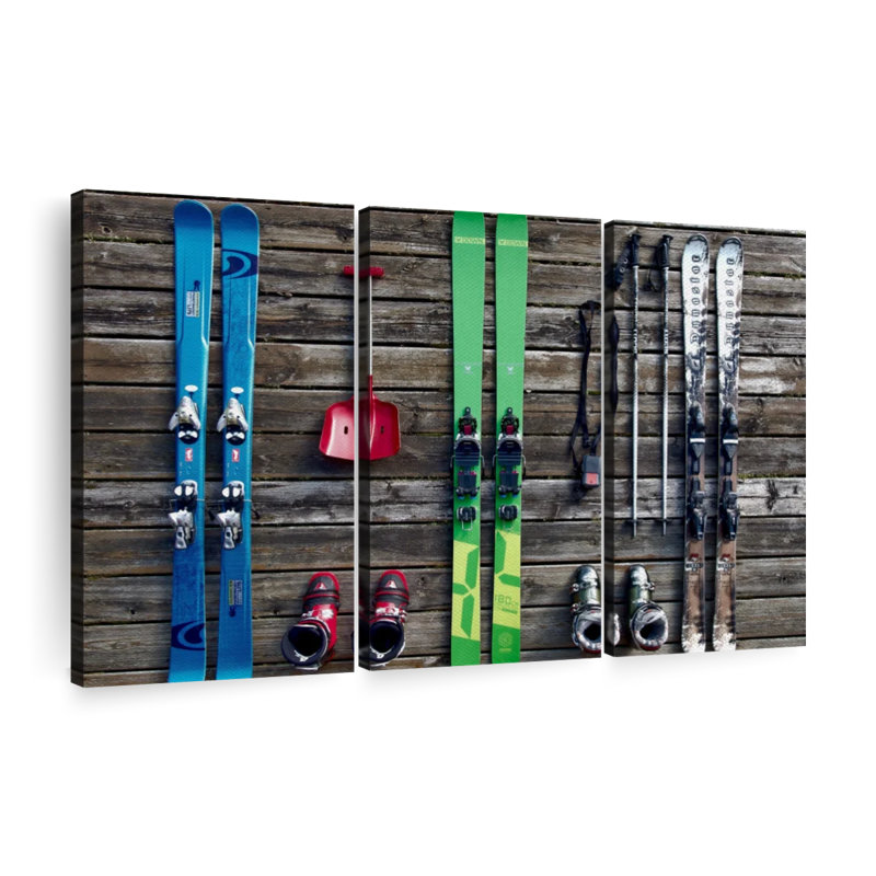 «Ski Gears», 3 pièces sur toile, H 42 po x l 65 po 