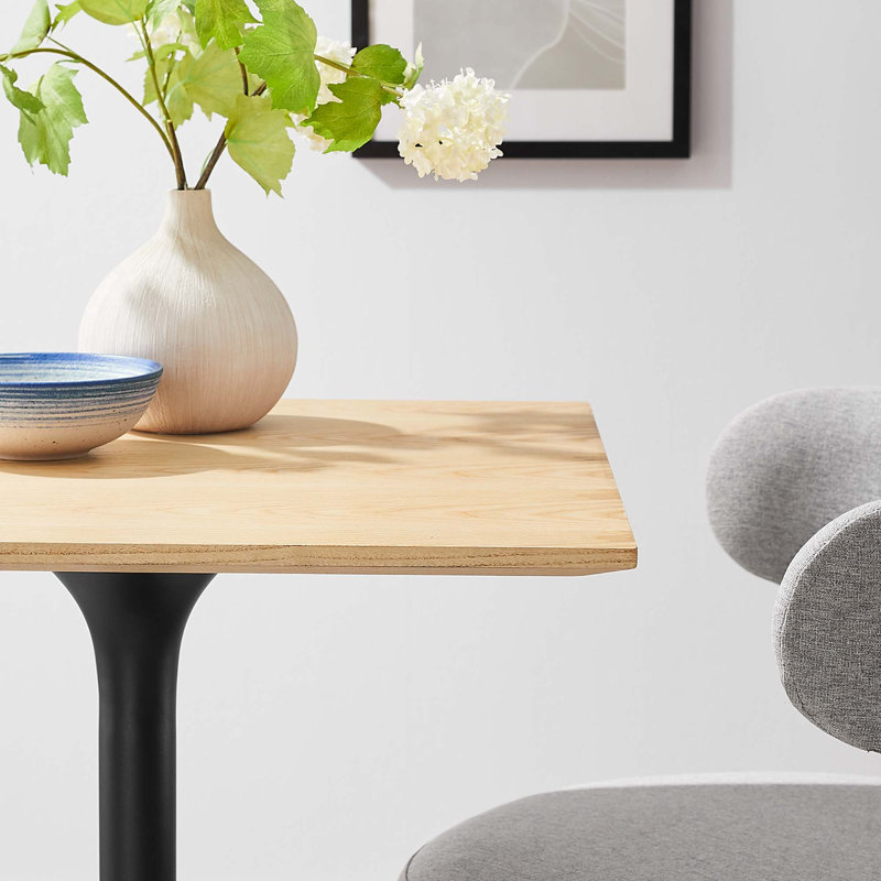 Lippa Square Wood Dining Table, 24"L x 24"W, Natural