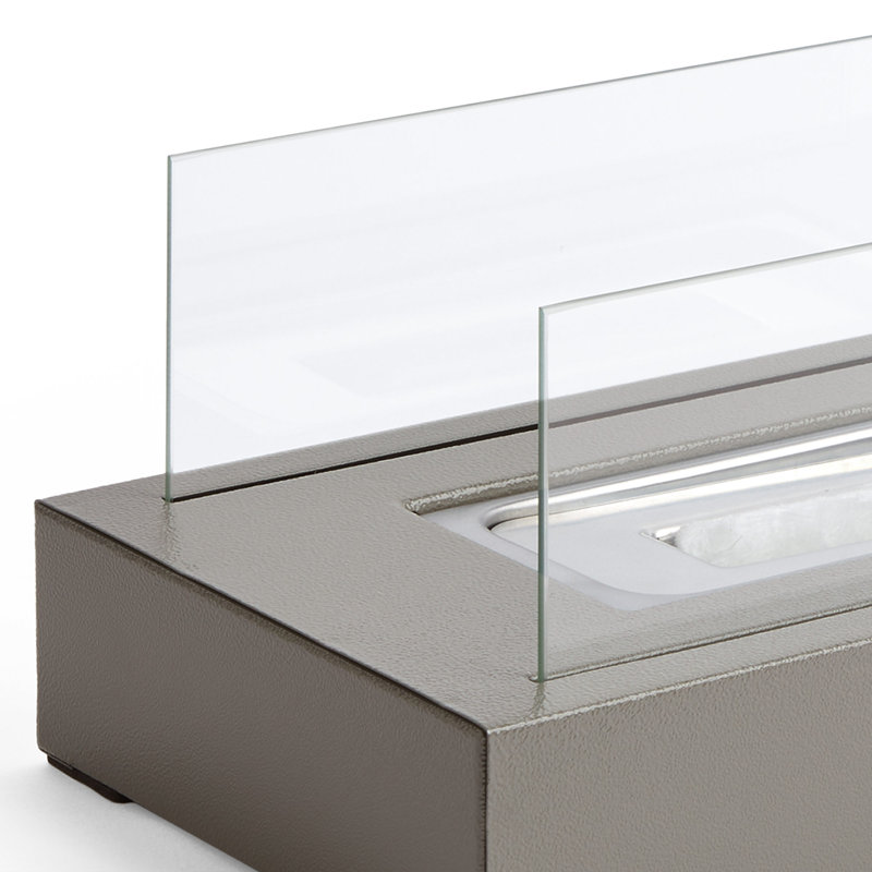 Glass Bio-Ethanol Outdoor Tabletop Fireplace with Flame Guard