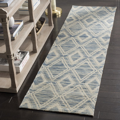Amritpal Hand Loomed Wool And Cotton With Latex Geometric Rug