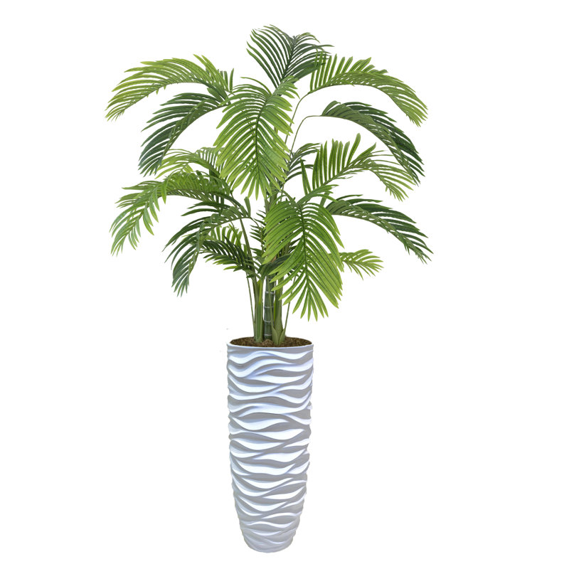 Panama 82 " H Faux Palm Tree in Fiberstone Planter