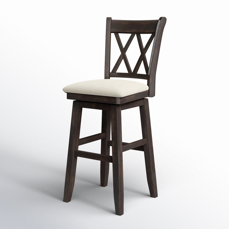 Tabouret de bar et de comptoir pivotant Fortville, Noir antique, Tabouret de bar (siège d'une hauteur de 30,59 po)