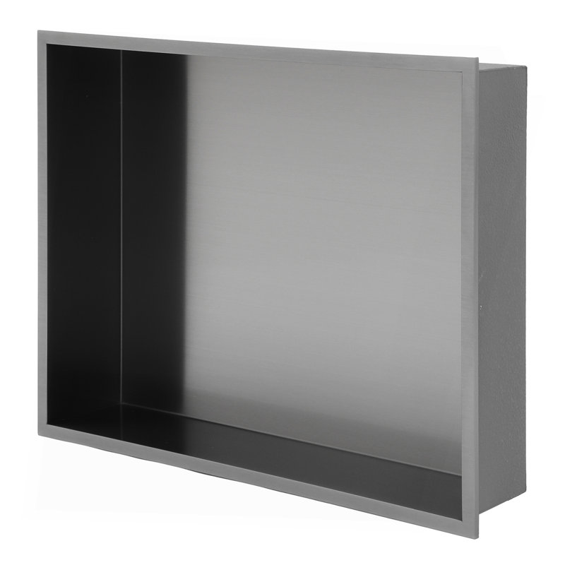 19" X 15" Stainless Steel Shower Niche, Gunmetal Black