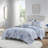 Reversible King Bedding Sets, Soft Microfiber Floral Farmhouse Home Quilt
