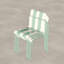 Holiday - Ensemble de 4 chaises à blocs de couleur modernes et rayées - Siège en PP imperméable et pieds en métal robustes