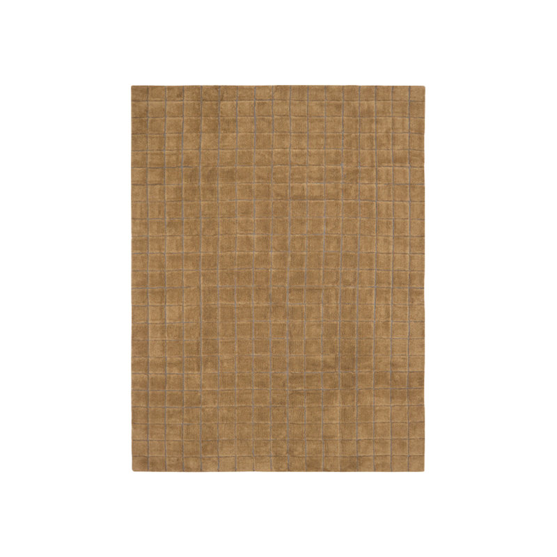 Mosaic Wool Geometric Area Rug in Brown, Runner 2'7" x 7'6"