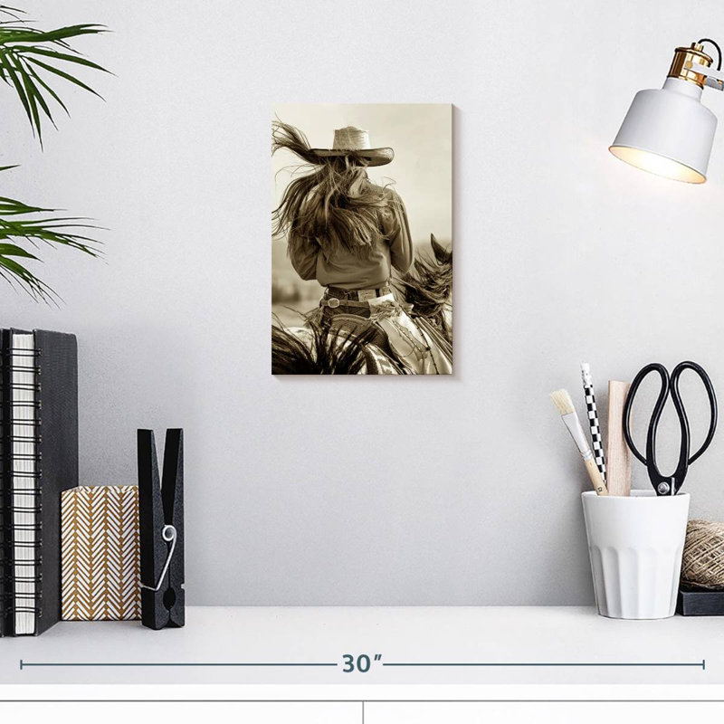 Lelar Sepia Cowgirl, 12" H x 8" W