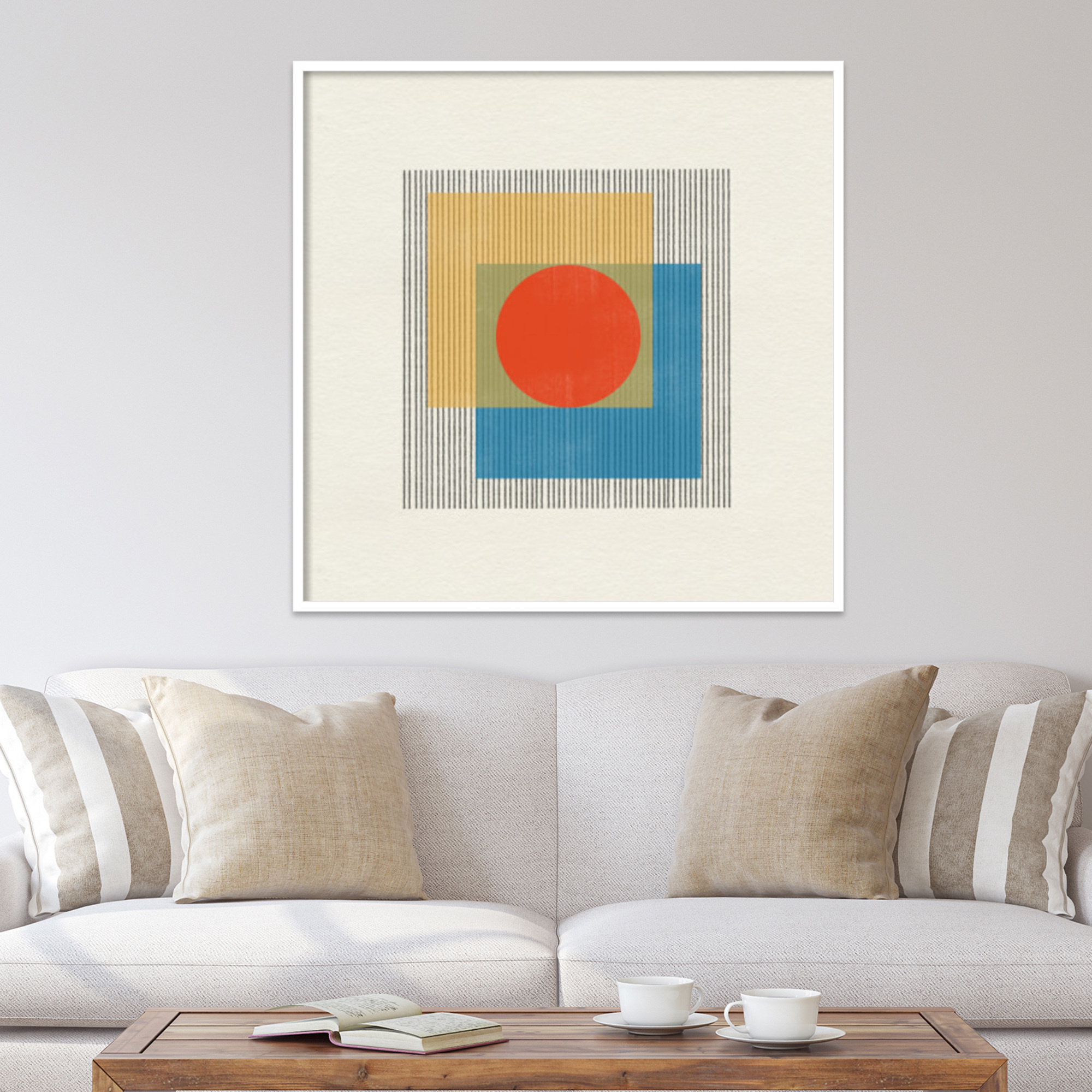 Midcentury Modern Object No 3 by Miuus, White, 41" H x 41" W x 1" D