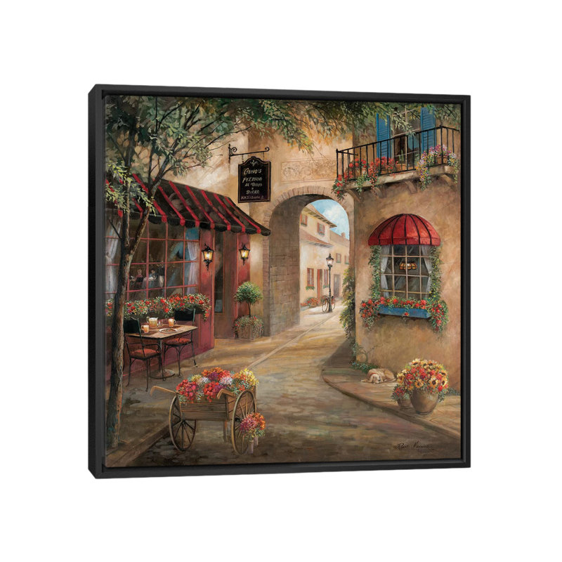 « gino pizzaria detail », impression sur toile, H 18 po x l 18 po x P 1,5 po, Toile avec cadre noir