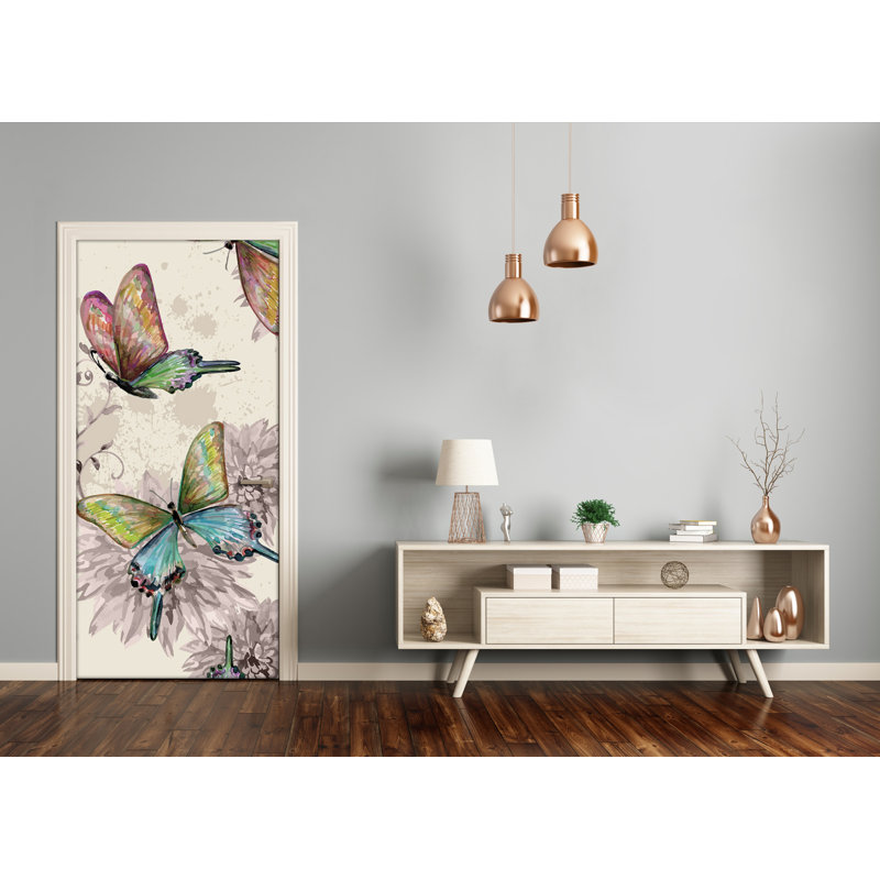Colorful Butterflies Door Decal
