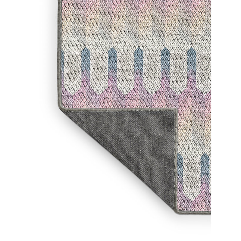 Tapis beige/rose à motifs, Rectangle 7 pi x 9 pi