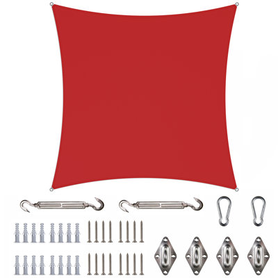Colourtree Square Waterproof Shade Sail With Hardware Kit