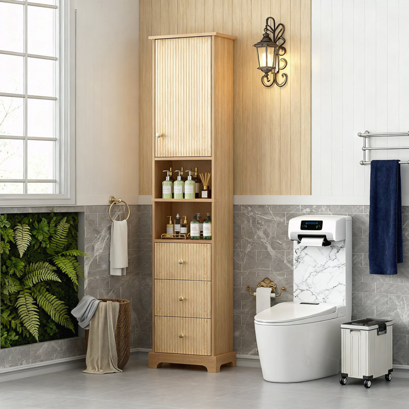 Grande armoire de salle de bain autoportante