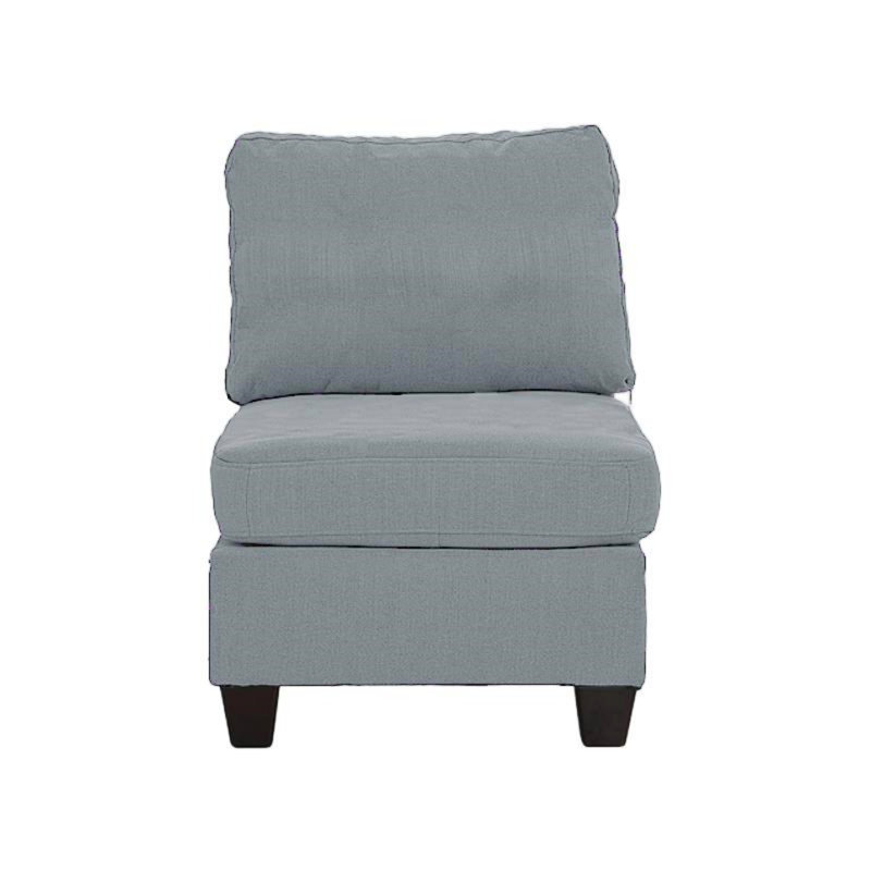 Fauteuil sans accoudoirs en lin 1 pièce, Gris