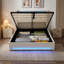 Upholstered Lift Up Storage Bed Frame with LED Lights and Charging Station, Platform Bed, No Box Spring Needed-118619653