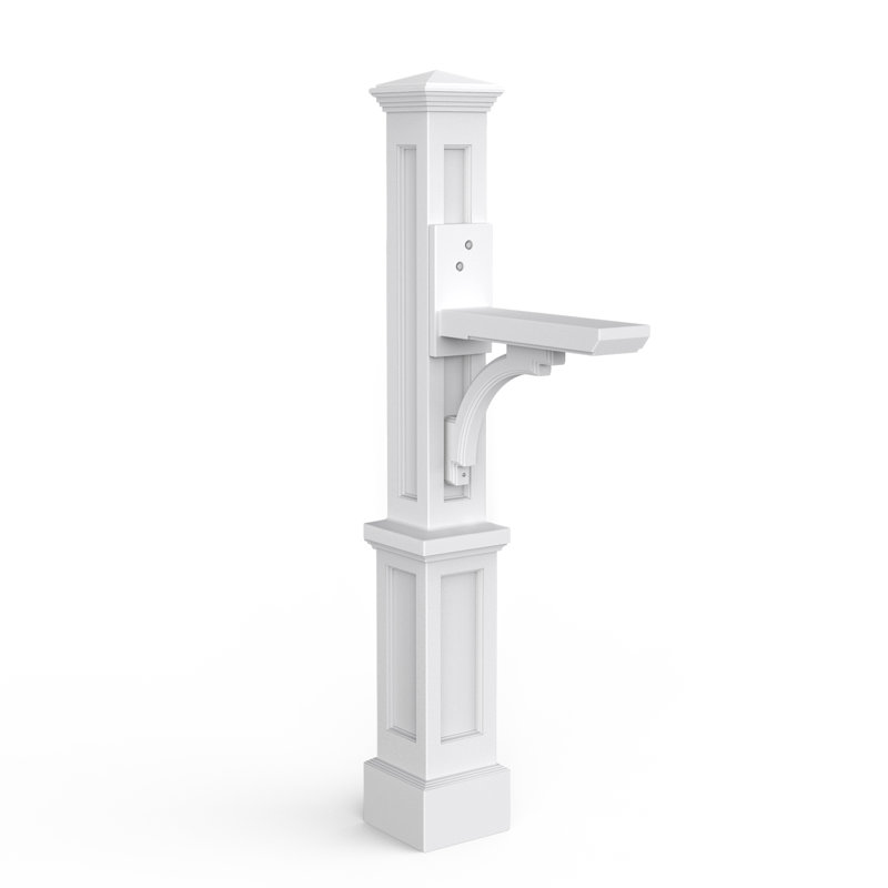 Poteau de boîte aux lettres avec bras standard Mayne Newport Plus, Blanc