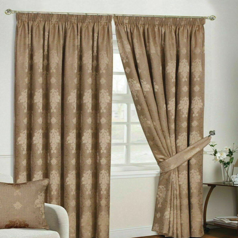 Aadvik Cotton Blend Blackout Curtain Pair, Coffee, 168 W x 137 D cm