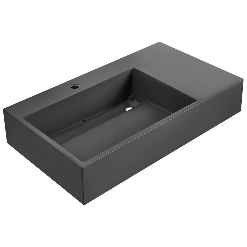 Wall Hung Basin CUSCO, Black, 750cm H x 430cm W x 150cm D