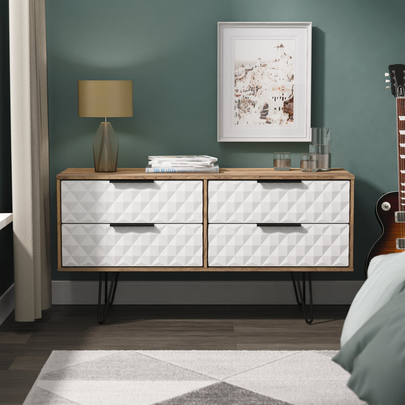 Talita 115 cm W Chest of 4 Drawers, White