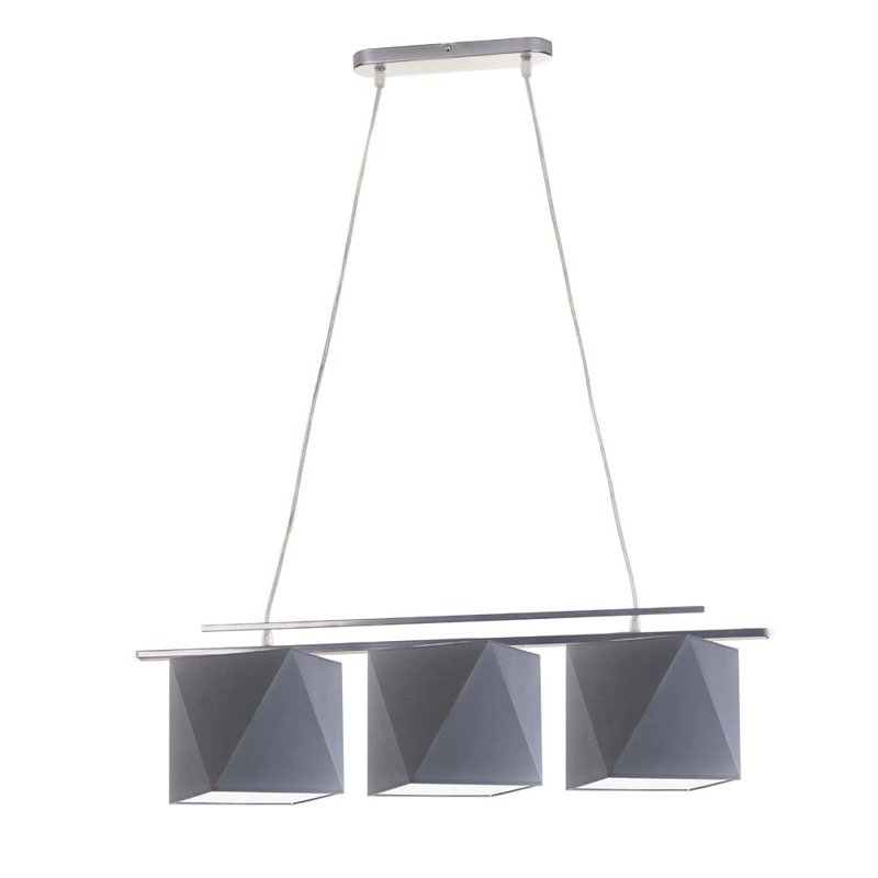 Dendrick 3 - Light Kitchen Island Pendant, Dark Grey, Chrome