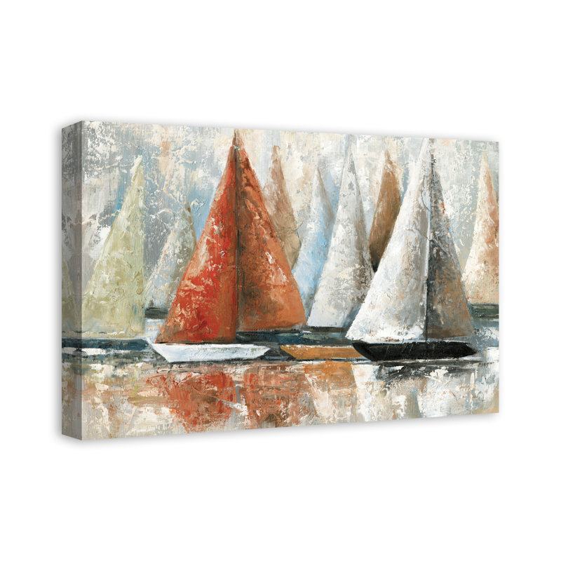 Painterly Voiliers - Peinture sur toile, Toile tendue, H 16 po x l 24 po x P 1,25 po