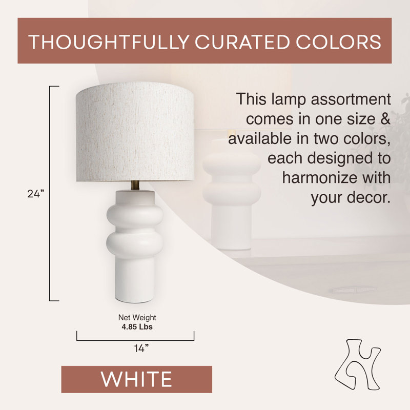 Villa Moda Nina-Hxy-1659 Table Lamp , White