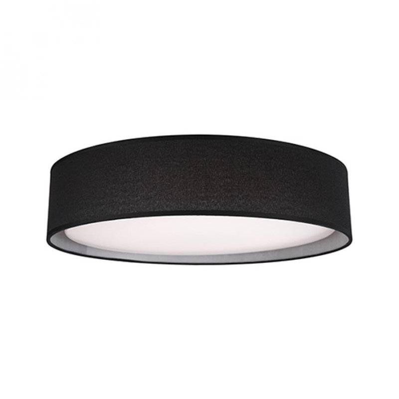 Plafonnier encastré 1 lumière DEL Dalton, Noir, Noir