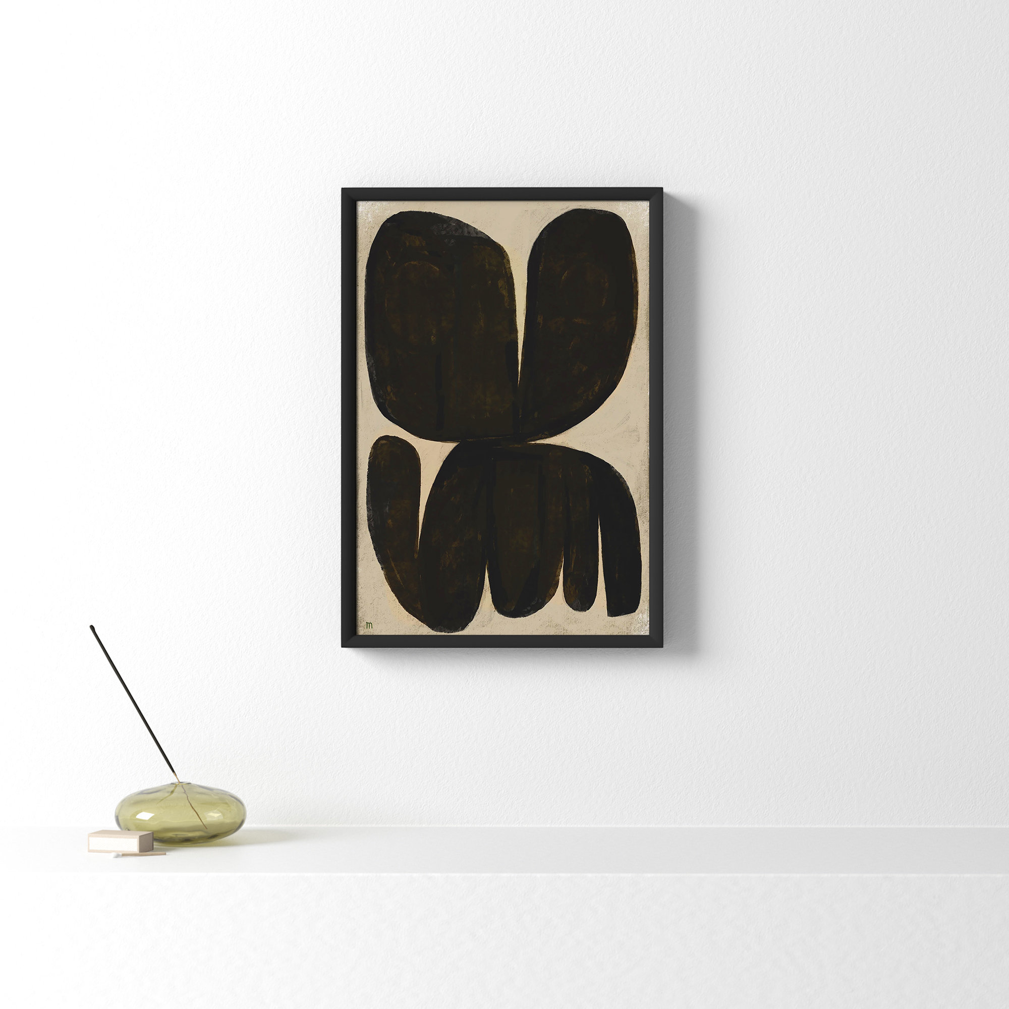 Moth by StudioM, 20" H x 14" W x 1.25" D, Black