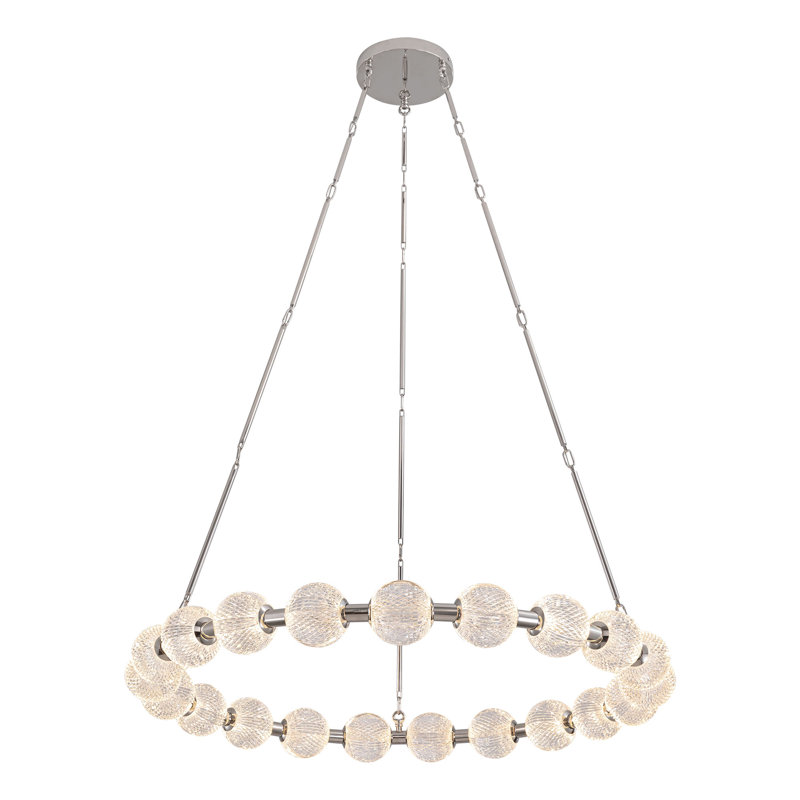Marni 41-In LED Chandelier, 21, Polished Nickel
