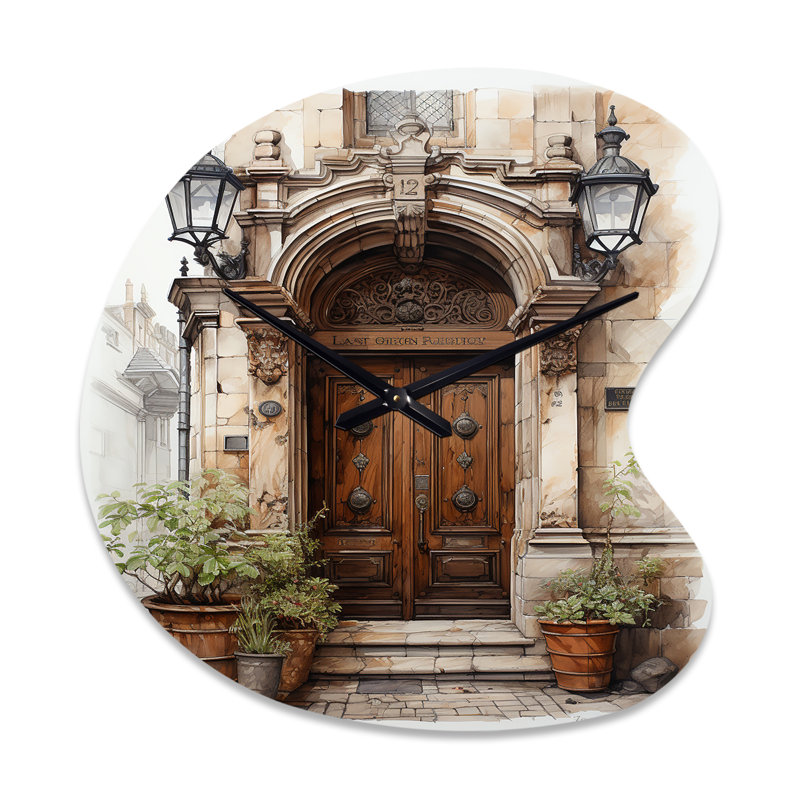 Horloge murale asymétrique France France Lyon Old Town Door II - France, Grand