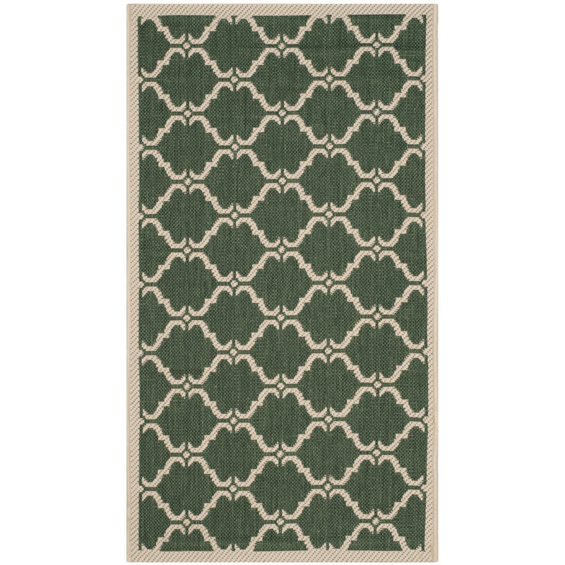 Kelley Hooked Indoor/Outdoor Rug, Dark Green / Beige, Rectangle 235 x 305 cm