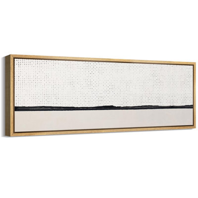 Geometric Line " Minimalist Dotted Horizon Line In Monochrome Antique Retro Colourful Bedroom Large Wall Decor "